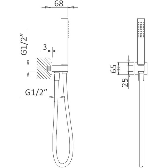 Гигиенический душ Cezares PORTA-DEFM-NOP, чёрный матовый - 2 Гигиенический душ Cezares PORTA-DEFM-NOP, чёрный матовый фото 2