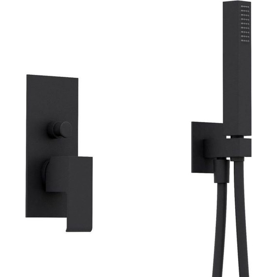 Душевая система для душа Cezares PORTA-DSIPQ-25-NOP (верхний душ 250x250 мм) чёрный матовый, Цвет производителя: чёрный матовый фото 2