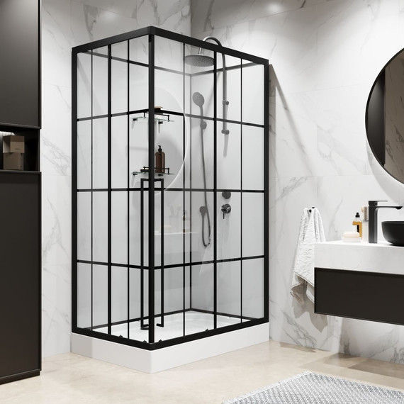 Душевая кабина Niagara Standart 100x80 см R ST100/80/15QR/KL/BKT, чёрный/прозрачное фото 3