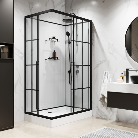 Душевая кабина Niagara Standart 100x80 см R ST100/80/15QR/KL/BKT, чёрный/прозрачное фото 4