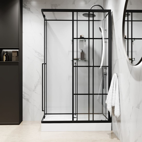 Душевая кабина Niagara Standart 100x80 см R ST100/80/15QR/KL/BKT, чёрный/прозрачное фото 5