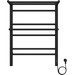 Полотенцесушитель электрический Aquatek Альфа с полкой П7 500х700 мм AQ EL RRP0770BL чёрный муар фото 