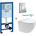 Инсталляция с подвесным унитазом комплект: Grohe Rapid SL 38772001 с подвесным безободковым унитазом Aquatek Европа AQ1900T-00 сиденье микролифт, крепление, кнопка смыва хром (Система смыва торнадо), Цвет производителя: белый фото 