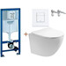 Инсталляция с подвесным унитазом комплект: Grohe Rapid SL 38772001+38732SH0-М с подвесным безободковым унитазом Aquatek Европа AQ1900-00 сиденье микролифт, крепление, кнопка смыва белый матовый, Цвет производителя: белый матовый фото 