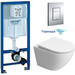 Инсталляция с подвесным унитазом комплект: Grohe Rapid SL 38772001 с подвесным безободковым унитазом BelBagno Uno-Tor BB5177CH-TOR/SC сиденье микролифт, крепление, кнопка смыва хром (Система смыва торнадо) фото 