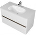 Тумба подвесная с раковиной Mirsant Savag 100 см (раковина Astra 100), белый глянцевый фото 