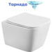 Унитаз подвесной безободковый BelBagno BB7106CH-TOR/SC (система смыва торнадо) с тонкой крышкой микролифт фото 