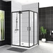 Душевое ограждение BelBagno 120x100 см UNO-195-AH-2-120/100-C-NERO, черный/прозрачное фото 