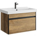 Тумба подвесная с раковиной Aqwella Urban 80 см URB0108DB, дуб балтийский, Цвет фасада: тёмное дерево фото 